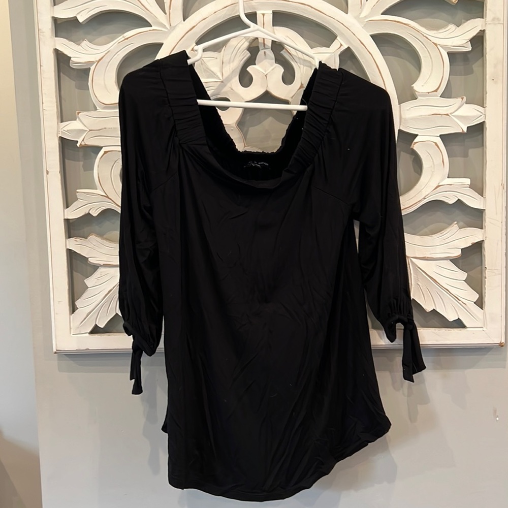 Black off the shoulder top